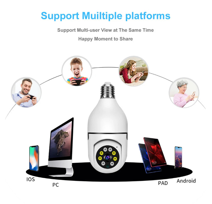 2 milijuna HD piksela Kamera s bežičnom karticom i svjetiljkom Dvosmjerna video WIFI kamera