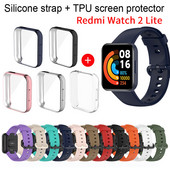 Szíj+tok Redmi Watch 2 Lite Smart Band védőtokhoz Szilikon csuklópánt karkötőszíj Redmi Watch2 Lite tartozékokhoz