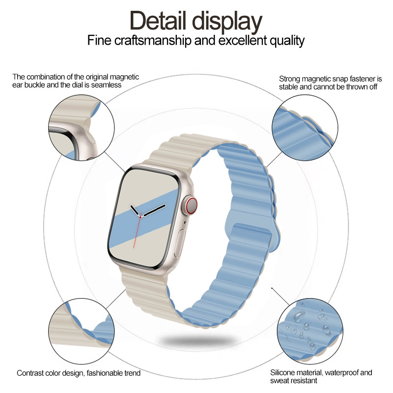 Silikonski magnetski remen s petljom za remen za Apple sat serije 8 7 Ultra 49 mm 45 44 42 40 38 mm iWatch correa 6 SE 5 4 3 pametna narukvica