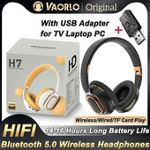 H7 TV Bluetooth austiņas bezvadu austiņas ar mikrofonu USB adapteri austiņas trokšņu slāpēšanas stereo salokāms bass TV austiņām
