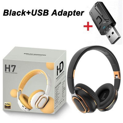 H7 TV Bluetooth austiņas bezvadu austiņas ar mikrofonu USB adapteri austiņas trokšņu slāpēšanas stereo salokāms bass TV austiņām