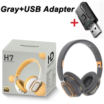 H7 TV Bluetooth austiņas bezvadu austiņas ar mikrofonu USB adapteri austiņas trokšņu slāpēšanas stereo salokāms bass TV austiņām