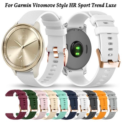 20 mm silikoonist kellarihm Garmin Vivomove Style HR Sport Trend Luxe Sport Band Nutikella randmepaela asenduskäevõru jaoks