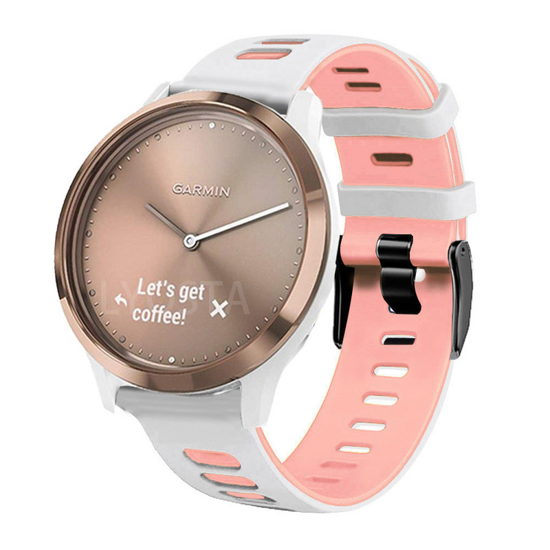 22 20 mm silikona siksniņa Garmin Forerunner 265 965 255 255M 245 645 158 55/Venu 2 Plus/Vivoactive 4 3/Venu SQ 2 rokassprādzes siksnām