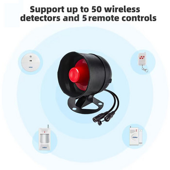 Ασύρματο σύστημα συναγερμού ασφαλείας KERUI Tuya Smart WIFI Σειρήνα 433Mhz Home Burglar Motion Door Sensor Συμβατό με Google Home Alexa