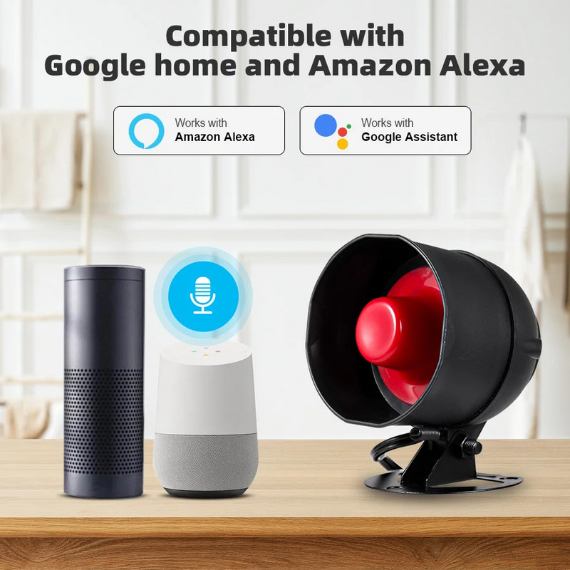 KERUI Tuya Smart WIFI Sistem de alarmă de securitate fără fir Sirenă 433Mhz Senzor de ușă de mișcare antiefracție compatibil Google Home Alexa
