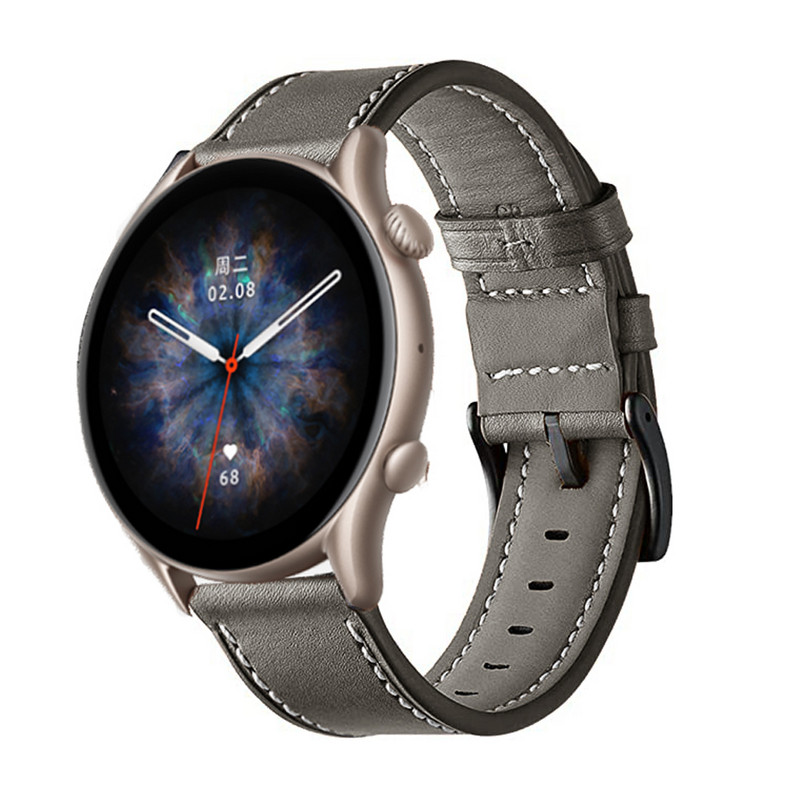 20 22 mm ādas siksniņa Amazfit GTR 4/2/47 mm/3/42 mm viedpulksteņa aproces aprocei GTS 4 Mini GTR 4 3 Pro rezerves pulksteņa siksniņa