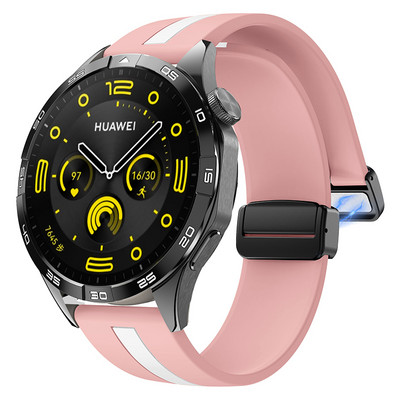 Mágneses D csatszíj Huawei GT4 3 GT2 pro 20mm 22mm szilikon szíj Samsung Galaxy Watch 6 5 4 készülékhez Garmin Vivoactive 4s-hez
