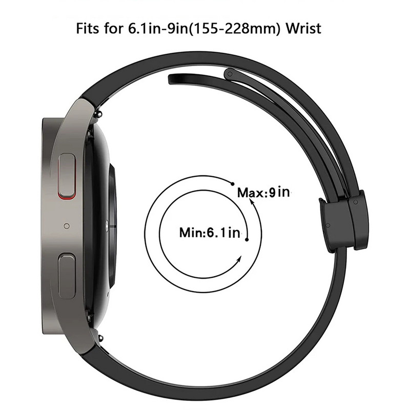 Mágneses D csatszíj Huawei GT4 3 GT2 pro 20mm 22mm szilikon szíj Samsung Galaxy Watch 6 5 4 készülékhez Garmin Vivoactive 4s-hez