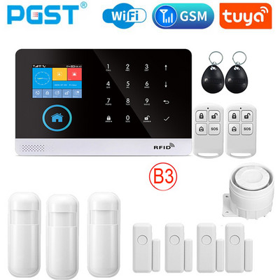 PGST - Sistem de alarmă inteligent pentru casă, alarmă de securitate cu senzori de mișcare și uși, WiFi, GSM, Tuya, lucru cu Alexa