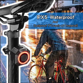 WSDCAM Велосипедна аларма Водоустойчива USB зареждане Дистанционно управление задни светлини срещу взлом Аларма за мотоциклети Защита на сигурността 110dB