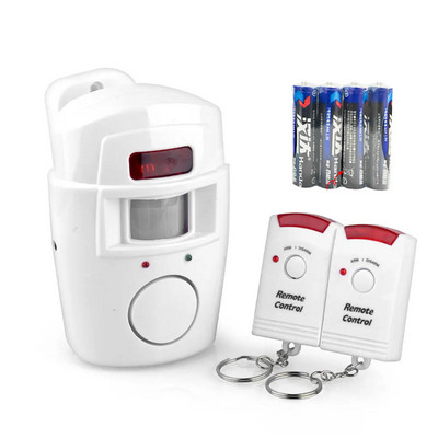 PIR signalizācijas sistēma ar infrasarkano staru sensoru, 2 bezvadu mājas drošības tālvadības pultis, apsardzes signalizācija ar kustības detektoru, 105DB sirēna