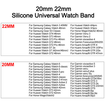 Силиконова магнитна каишка с отвори за Samsung Galaxy Watch 5 pro 6 4 classic 3 20mm 22mm лента За Samsung Watch Active2 Gear гривна