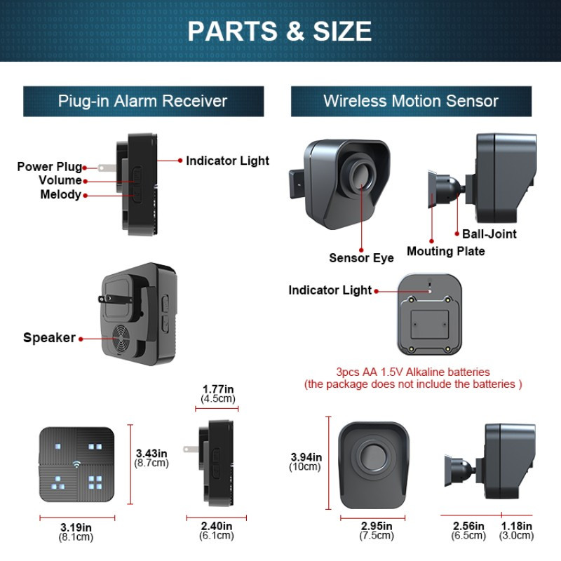 Įvažiuojamosios kelio dalies signalizacija 800M ilgo nuotolio belaidis oro sąlygoms atsparus judesio jutiklis ir detektorius, monitorius ir apsauga lauke / viduje