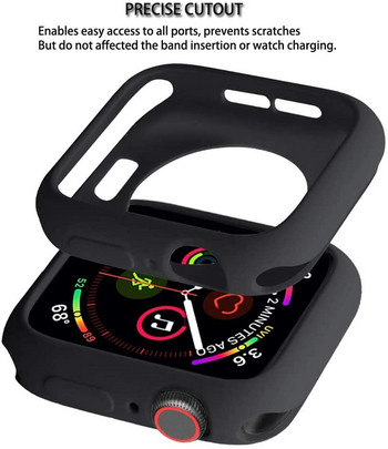Калъф за Apple Watch 9 8 7 SE 6 5 4 3 Мек силиконов протектор Аксесоари за серия iWatch 38 mm 40 mm 41 mm 42 mm 44 mm 45 mm Капак