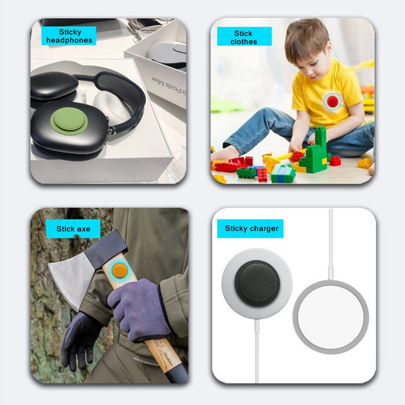 3Gb Airtags Case Silikona Aizsargpiedurkne Līmējoša Montāžas Pogas Mīksta Pārsega Aizsargs Apple Airtagiem Piederumi