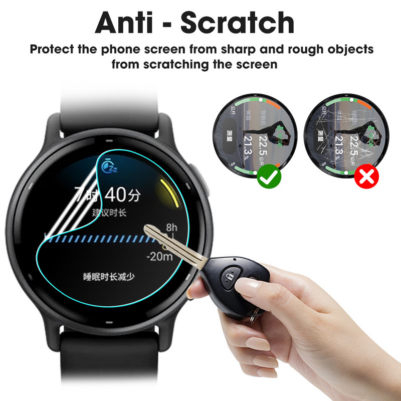 Film protector moale, transparent, complet pentru Garmin Vivoactive 5, ceas sport, film hidrogel, protectie pentru ecran pentru Garmin Vivoactive 5