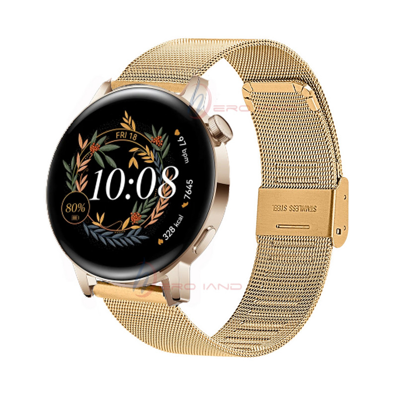 Huawei GT3 42mm/46mm-es okosóra szíj GT GT2 42mm milánói rozsdamentes acél karkötőhöz univerzális 20/22 mm-es csereszíjhoz