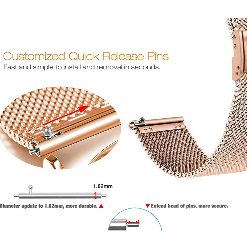 Huawei GT3 42mm/46mm-es okosóra szíj GT GT2 42mm milánói rozsdamentes acél karkötőhöz univerzális 20/22 mm-es csereszíjhoz