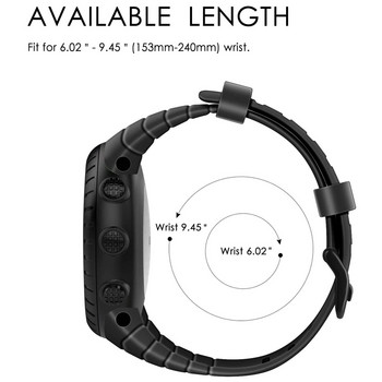 Силиконова каишка за часовник за Suunto Core, резервна спортна каишка с метална каишка за закопчаване за Suunto Core