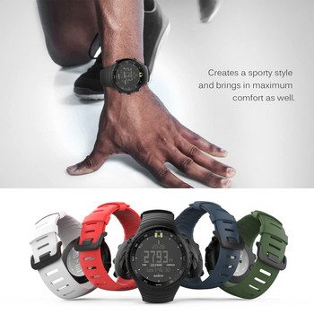 Силиконова каишка за часовник за Suunto Core, резервна спортна каишка с метална каишка за закопчаване за Suunto Core