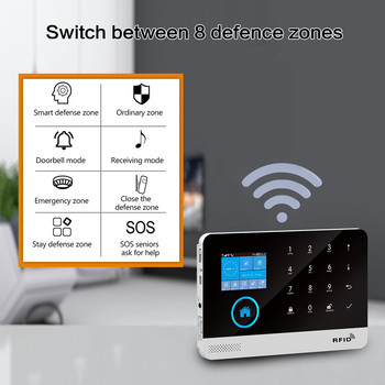 Сензорен панел WIFI GSM Безжична 433 mhz Алармена система за домашна охрана срещу взлом TUYA Управление на приложението Smart life Съвместимо с Alexa