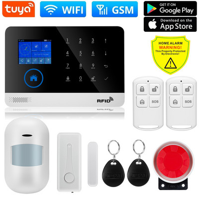 Panou tactil WIFI GSM Wireless 433mhz Sistem de alarmă pentru securitatea casei împotriva efracției TUYA Smart life APP Control compatibil cu Alexa