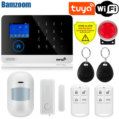 Panou tactil WIFI GSM Wireless 433mhz Sistem de alarmă pentru securitatea casei împotriva efracției TUYA Smart life APP Control compatibil cu Alexa