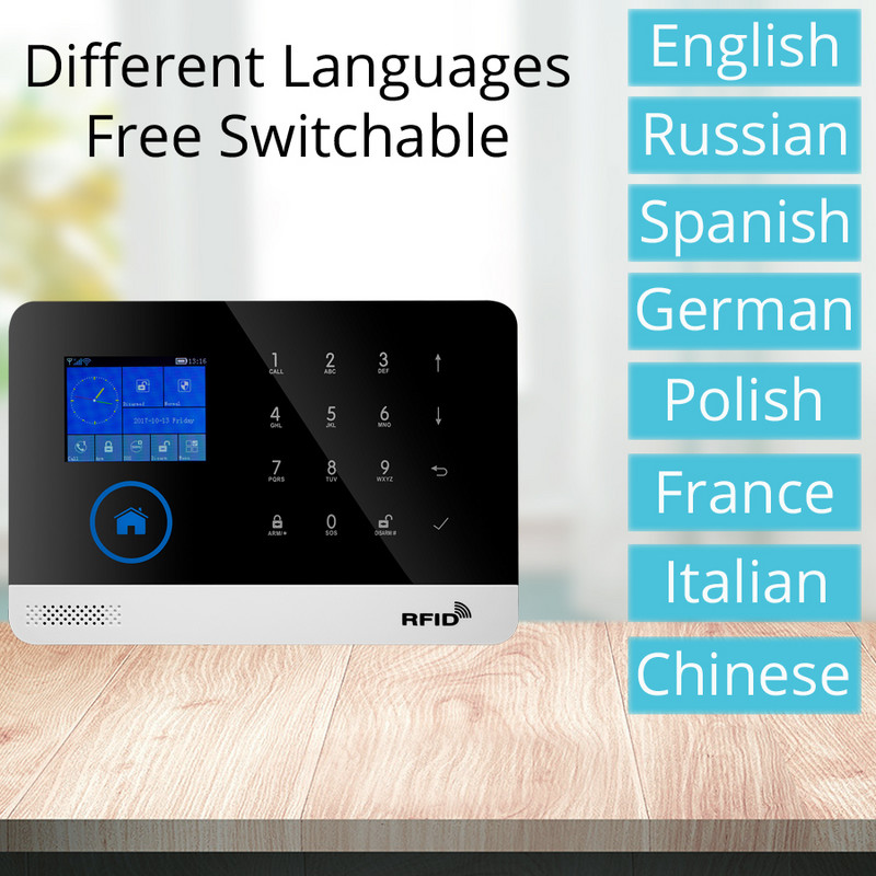 Panou tactil WIFI GSM Wireless 433mhz Sistem de alarmă pentru securitatea casei împotriva efracției TUYA Smart life APP Control compatibil cu Alexa