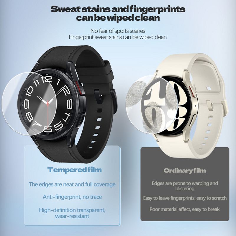 Kaljeno staklo za Samsung Galaxy Watch 6 40 mm 44 mm Dodaci HD prozirna hidraulična folija za zaštitu zaslona Watch 6 Classic 43/47 mm