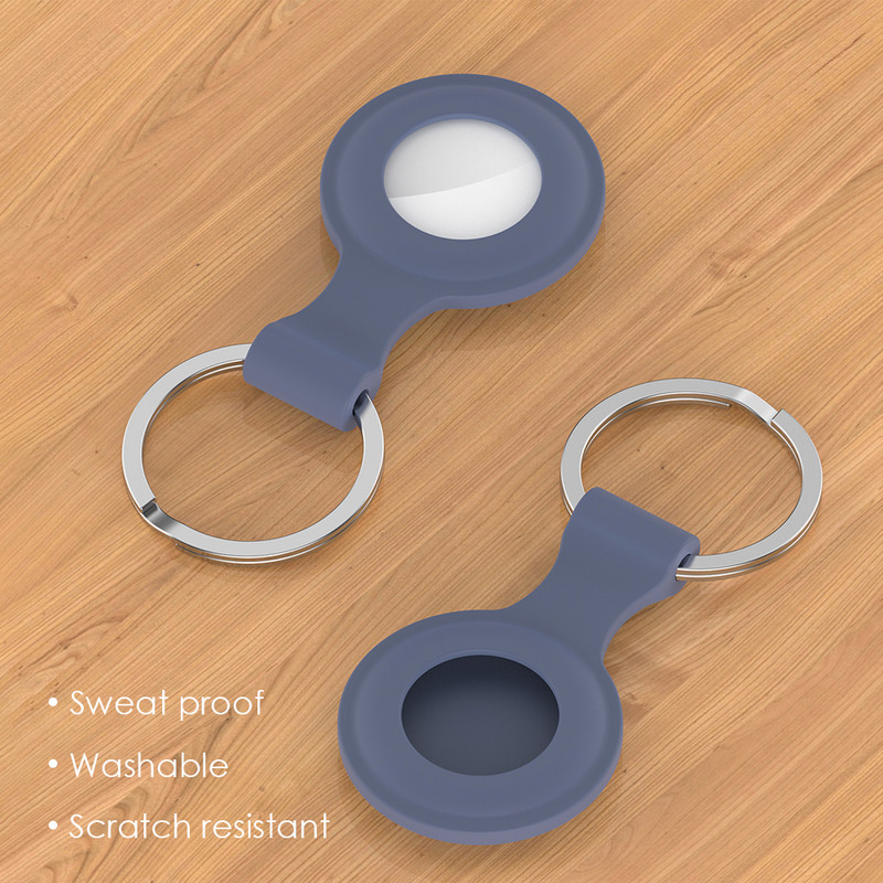 Izsekošanas ierīces vāciņš priekš Air Tag Dog pret skrāpējumiem uzmavu atslēgu piekariņa lokatora futrālis Silikona pārnēsājams atslēgu piekariņa apvalks atslēgu piekariņa turētājs