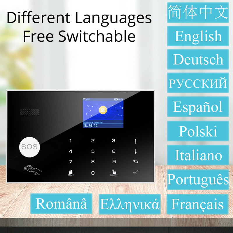 Sârmă wireless Tuya WIFI GSM Sistem de alarmă antiefracție pentru casă Cameră IP PIR Senzor de mișcare Senzor de ușă Kit de alarmă de securitate Control APP