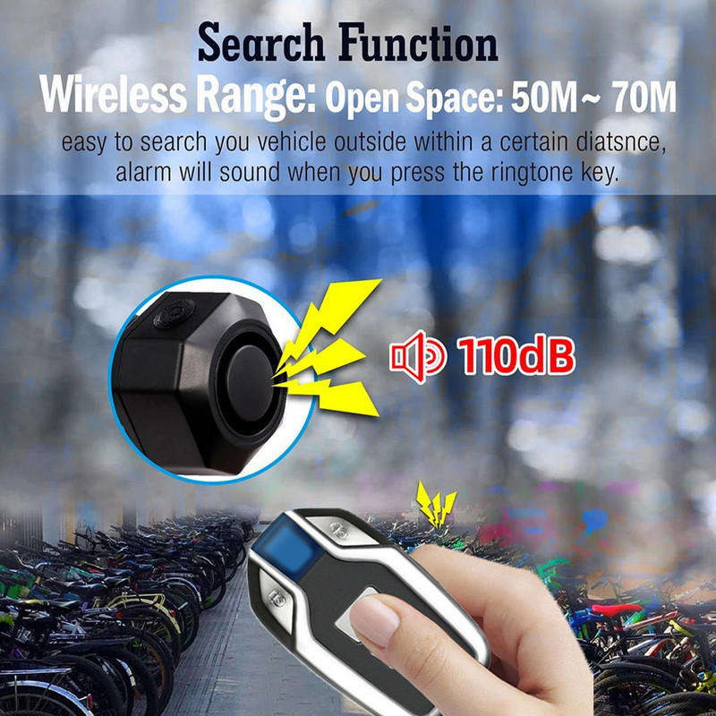 Signalizācijas elektriskā transportlīdzekļa trauksmes bezvadu vibrācijas signalizācijas sistēma ar kustības sensoru, ūdensnecaurlaidīga uzlādējama zādzības signalizācija elektriskajiem motocikliem