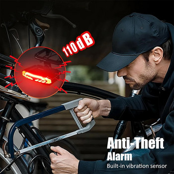 Велосипедна аларма Hollarm за заден монтаж на багажник за велосипеди против кражба, водоустойчив велосипед, автомобил, автомобил, охранителна аларма, мигачи, спирачна светлина