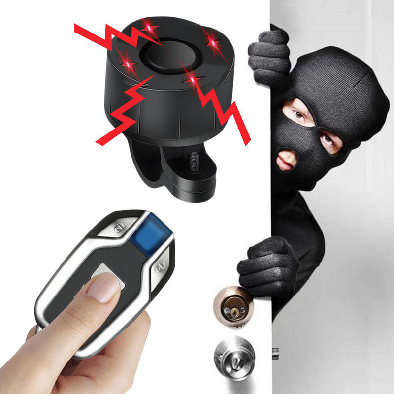 Alarmă inteligentă pentru lumină spate pentru bicicletă 110 dB Lumină de frână Sensare vibrații Alarma antifurt fără fir reîncărcabilă prin USB cu telecomandă