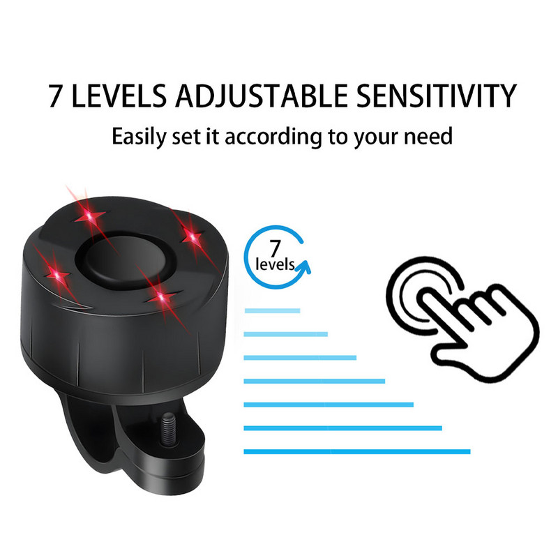 Аларма за интелигентни задни светлини за велосипеди 110dB спирачна светлина, сензор за вибрации, USB акумулаторна безжична аларма против кражба с дистанционно управление