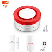 Tuya Smart Big Sound Strobe Sirēna Zibspuldze Bezvadu WIFI Mājas Drošības Signalizācijas Sistēma 433 Kustības sensors Durvju detektors Alexa Control