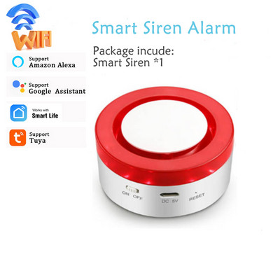 Tuya Smart Big Sound Strobe Sirēna Zibspuldze Bezvadu WIFI Mājas Drošības Signalizācijas Sistēma 433 Kustības sensors Durvju detektors Alexa Control