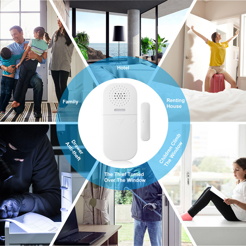 Elecpow 130DB traadita ukseakna sissepääsu turvalisus Vargusanduri alarm PIR Magnetic Smart Home Garaažisüsteem Kaugjuhtimispult LED