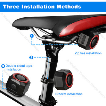 Безжична велосипедна аларма за крадец Задна светлина Дистанционно управление USB зареждане Мотоциклети Скутер Велосипед Защита Защита Вибрационни аларми