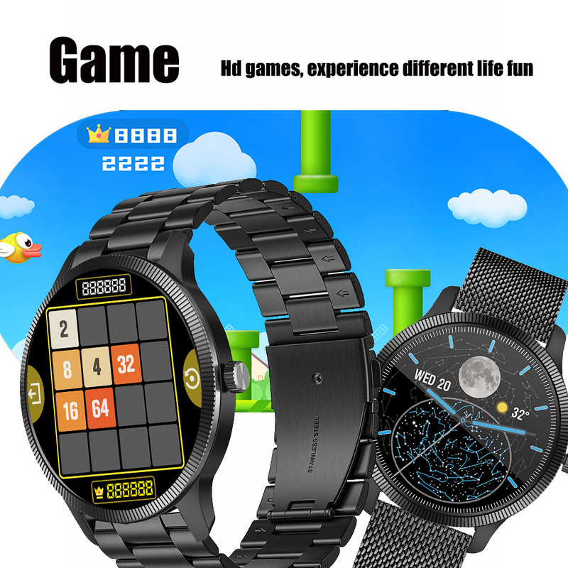 AMOLED Smart Watch Ανδρικό 1,32” 360*360 Παιχνίδι Βραχιόλι παρακολούθησης υγείας Heart Rate Ip68 Waterproof Exercise Business Watch Baron