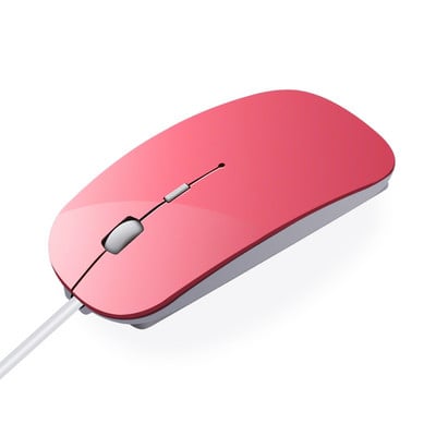 Mouse cu fir USB ultra subțire, 4 culori, 1600 DPI, buton de mute pentru șoareci, pentru laptop, PC, mouse cu fir pentru periferice de computer MacBook Air Pro