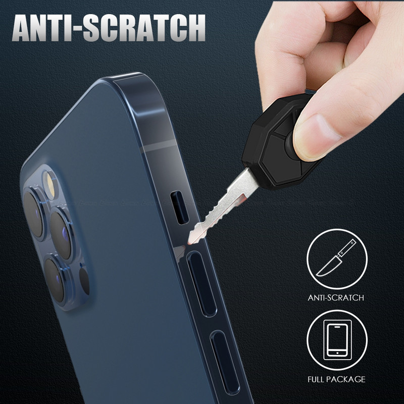 Anglies pluošto lipdukas Skaidri matinė telefono šoninė plėvelė, skirta iPhone 15 14 Plus 13 12 Pro Max mini rėmelio apsauginė hidrogelio plėvelė