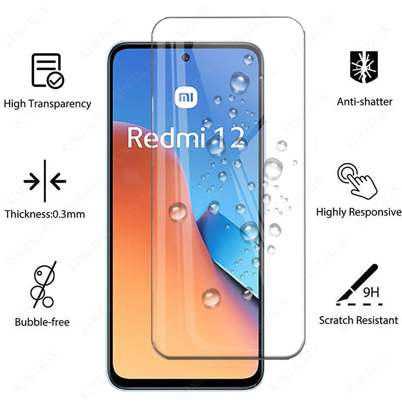 Tempered Glass for Xiaomi Redmi 12 12R 12C 12 5G 13C Full Coverage Protective Glass Screen Protection for Xiaomi Redmi 12 Glass