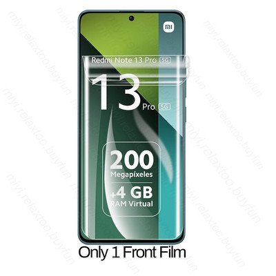 8 in 1 999D mīksta hidrogēla plēves ekrāna aizsargs, kas paredzēts Xiaomi Redmi Note 13 Pro 5G 4G kameras aizsargstiklim Redmy Note13 Pro+ 5G