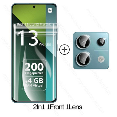 8 in 1 999D mīksta hidrogēla plēves ekrāna aizsargs, kas paredzēts Xiaomi Redmi Note 13 Pro 5G 4G kameras aizsargstiklim Redmy Note13 Pro+ 5G