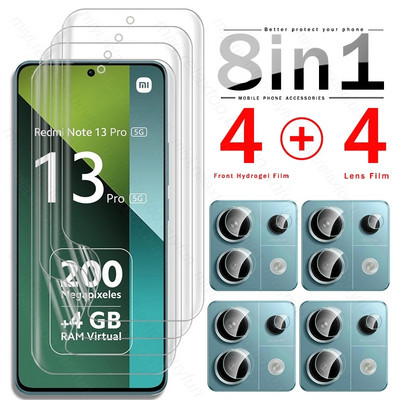 8 in 1 999D mīksta hidrogēla plēves ekrāna aizsargs, kas paredzēts Xiaomi Redmi Note 13 Pro 5G 4G kameras aizsargstiklim Redmy Note13 Pro+ 5G