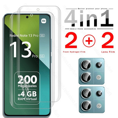 8 in 1 999D mīksta hidrogēla plēves ekrāna aizsargs, kas paredzēts Xiaomi Redmi Note 13 Pro 5G 4G kameras aizsargstiklim Redmy Note13 Pro+ 5G