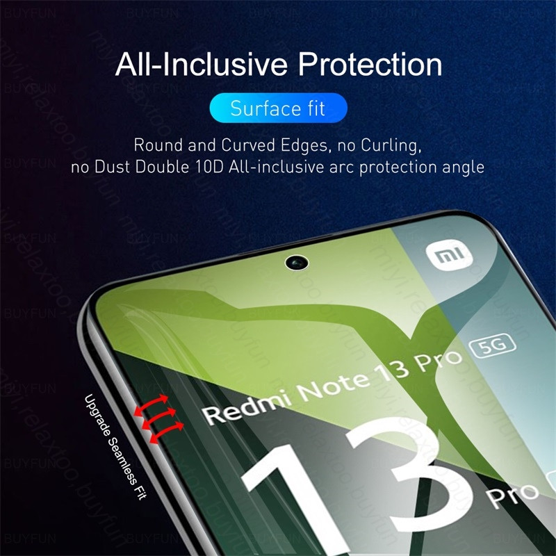 8 In 1 999D Soft Hydrogel Protection Screen Protection for Xiaomi Redmi Note 13 Pro 5G 4G Camera Protective Glass Redmy Note13 Pro+ 5G