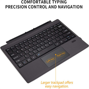 Ft-1089d Безжична Bluetooth-съвместима клавиатура с тъчпад с подсветка Съвместима за Microsoft Surface Pro 3 4 5 6 7